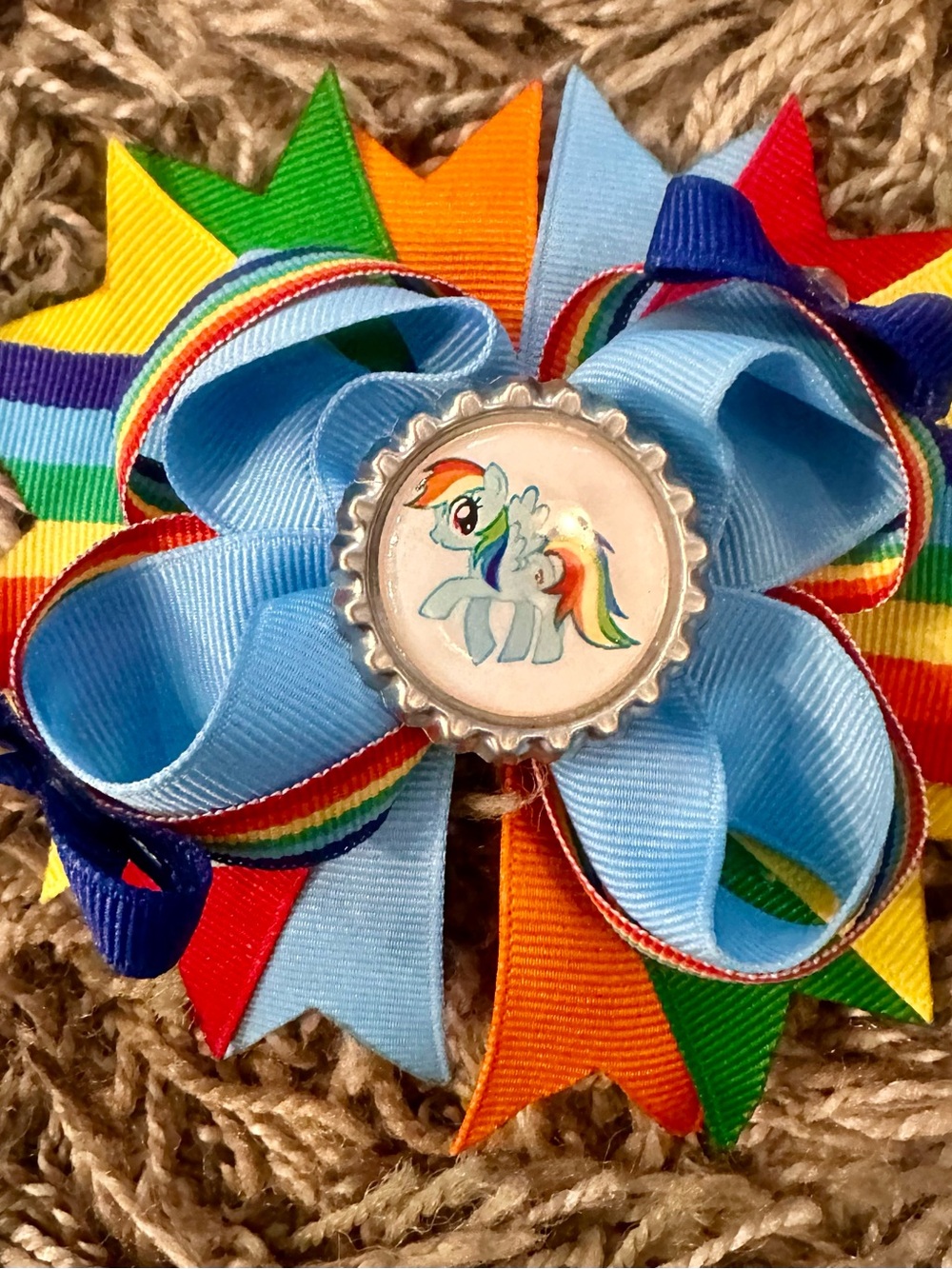 New Handmade 3 Ribbon Hair Bows - Multi Color Set - Picture 5 of 5